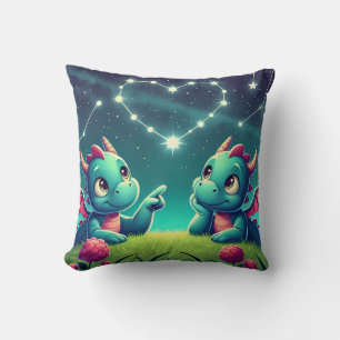 Dragon's Heart Stargazing Throw Pillow