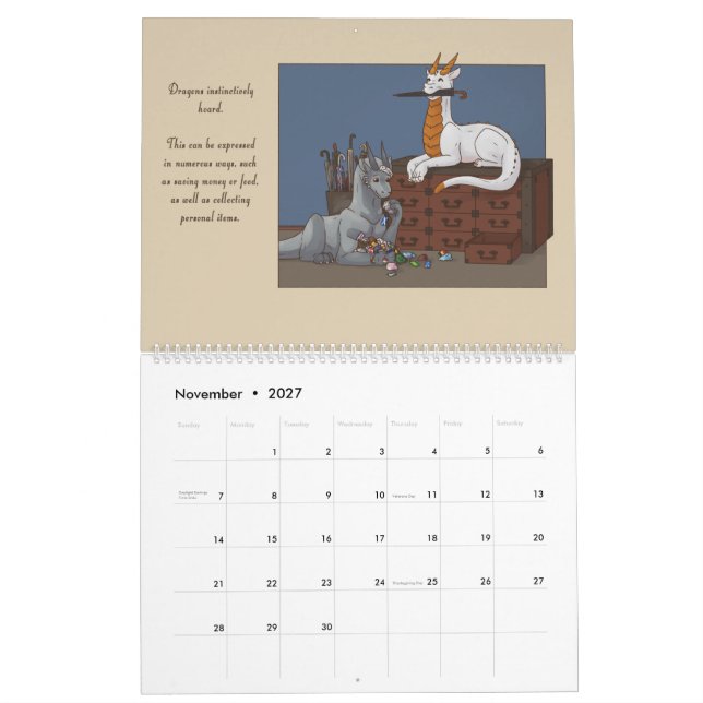 Dragons in Love Calendar (Nov 2027)