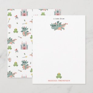 Dragons Knights Fairytale Medieval Castle Card