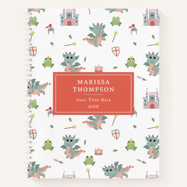 Dragons Knights Fairytale Medieval Castle Notebook (Front)