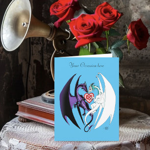 Dragons Love Heart Blue Card
