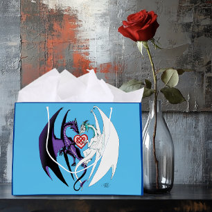Dragons Love Heart Blue Large Gift Bag