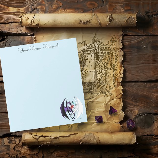 Dragons Love Heart Blue Notepad (Creator Uploaded)