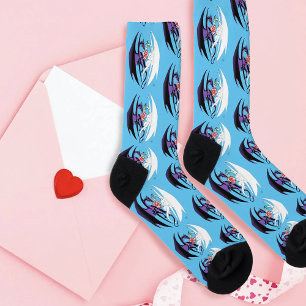 Dragons Love Heart Blue Socks