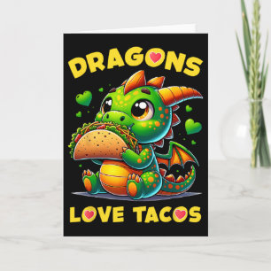 Dragons Love Tacos Cute Cinco De Mayo Mexican Food Card