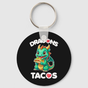 Dragons Love Tacos Cute Cinco De Mayo Mexican Food Keychain