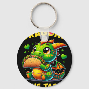 Dragons Love Tacos Cute Cinco De Mayo Mexican Food Keychain