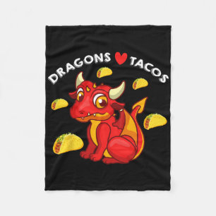 Dragons Love Tacos Cute Dragon Lover Mexican Birth Fleece Blanket