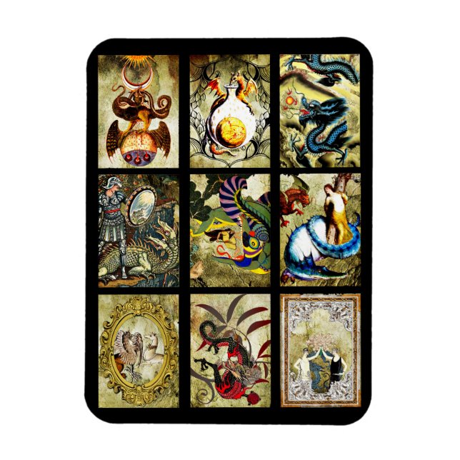 Dragons Maiden Knights Fantasy fairytale Art  Magnet (Vertical)