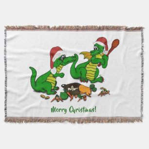 Dragons - Merry Christmas ! - today I will cook Throw Blanket