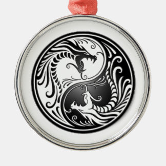 dragons of yin yang metal ornament