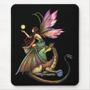 Dragon's Orbs Fairy and Dragon by Molly Harrison Mouse Pad