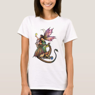 Dragon's Orbs Fairy and Dragon by Molly Harrison T-Shirt