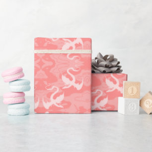 Dragons Over Pink Wrapping Paper
