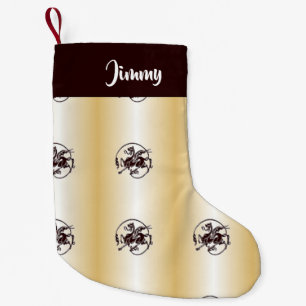 Dragons print on textured small christmas stocking