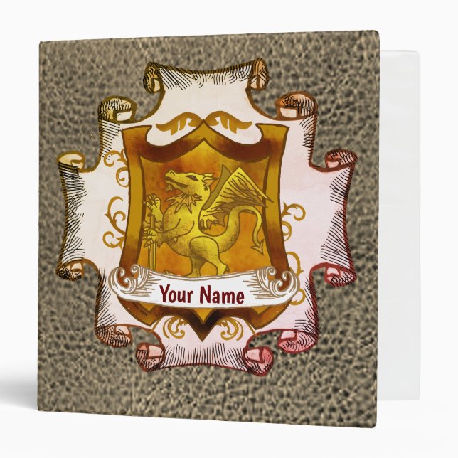 Dragons Shield Famille Crest Nom classeur (Devant/Intérieur)