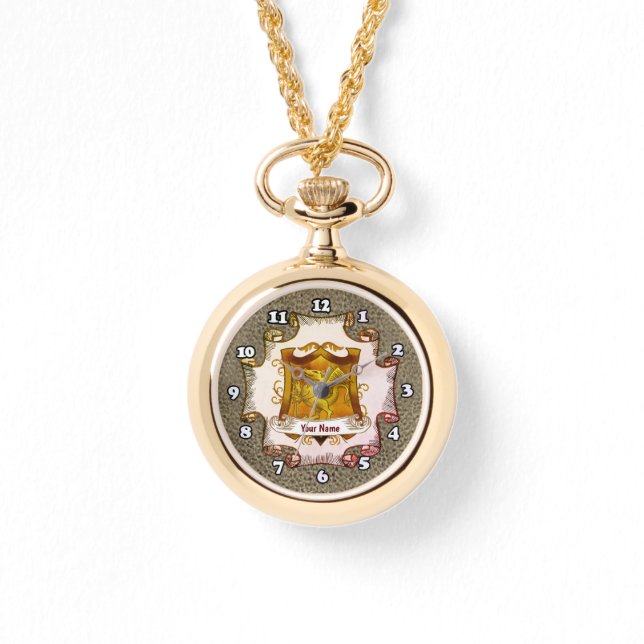 Dragons Shield  Family Crest Surname  Watch (Front)