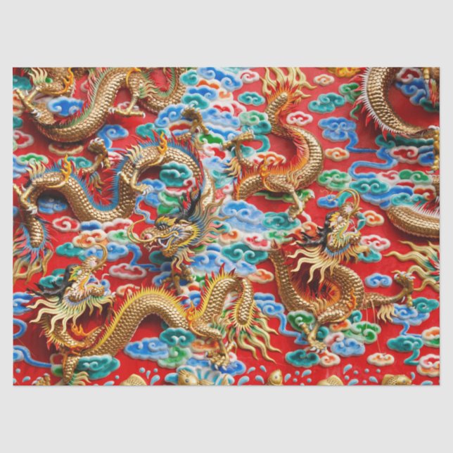dragons temple tissue paper (Front)