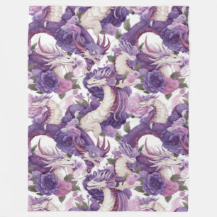 Dragons violets et blancs et couverture en polaire