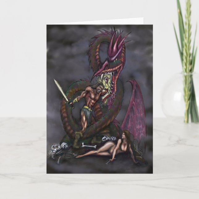 Dragonslayer Fantasy Art Card (Front)