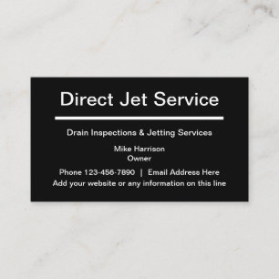 Drain Inspection And Jetting Service Business Card