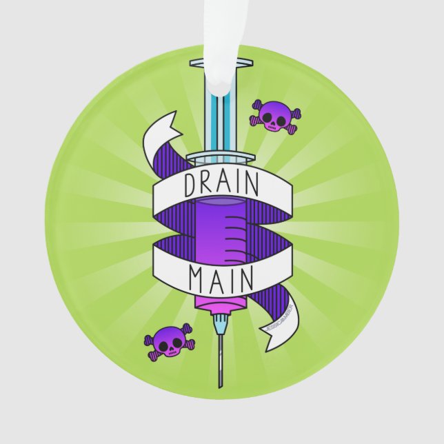 Drain Main Gamer Purple Syringe Christmas Ornament (Front)