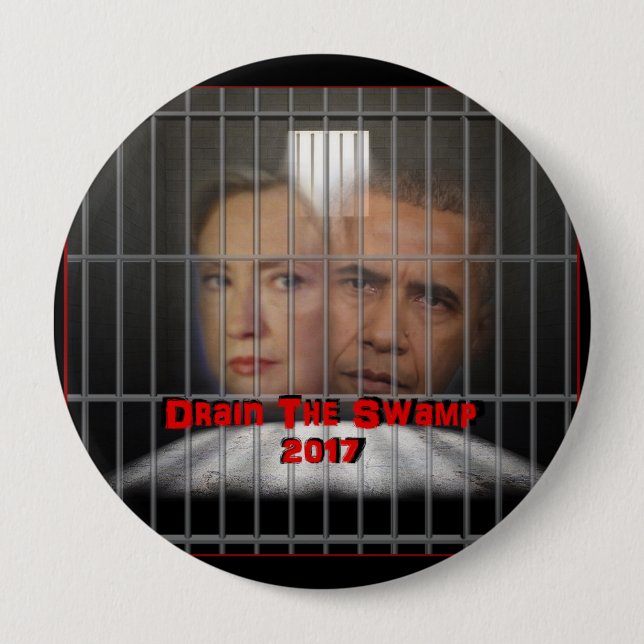 Drain the Swamp!! 4 Inch Round Button (Front)