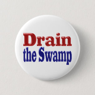 Drain the Swamp red blue text 2 Inch Round Button