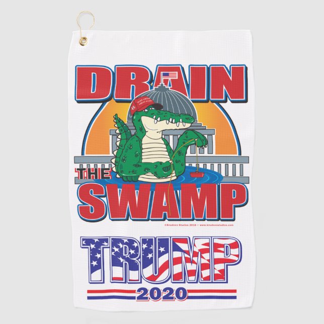 Drain the Swamp  Trump 2020 Golf Towel (Front)