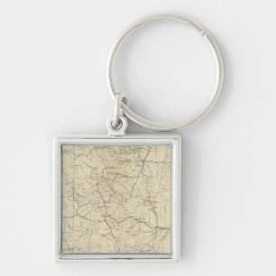 Drainage Map of Colorado Keychain