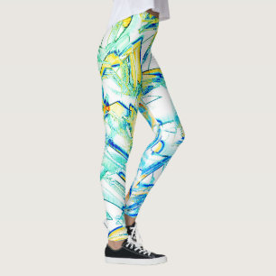 Drained ink no, image of yellow, clear cyan spots leggings