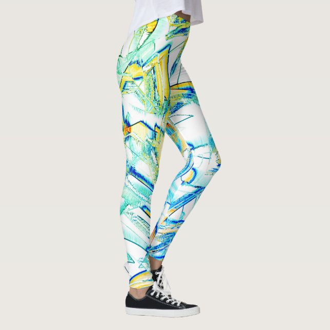 Drained ink no, image of yellow, clear cyan spots leggings (Right)