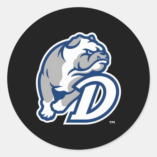 Drake Bulldogs Icon Classic Round Sticker (Front)