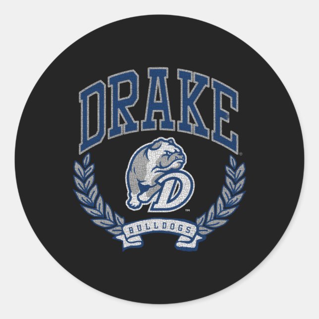 Drake Bulldogs Victory Classic Round Sticker (Front)