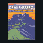 Drakensberg South Africa Lesotho Travel Art Retro Postcard<br><div class="desc">Drakensberg in a vector art style. The Drakensberg is the eastern portion of the Great Escarpment,  which encloses the central Southern African plateau.</div>