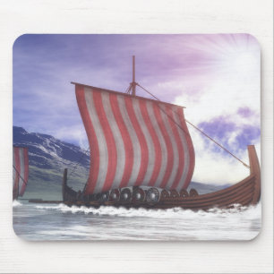 Drakkars - 3D render Mouse Pad