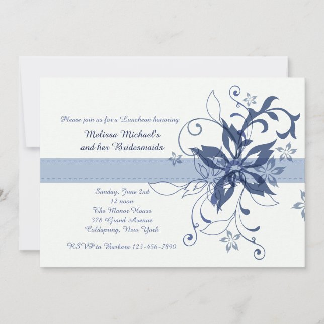 Drama and Fanfare Blue Invitation (Front)