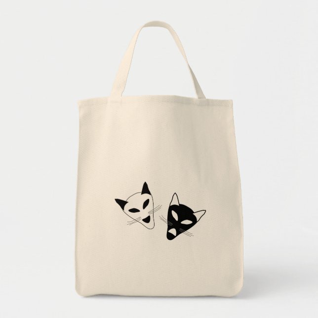 Drama Cat Masks Tote Bag (Front)