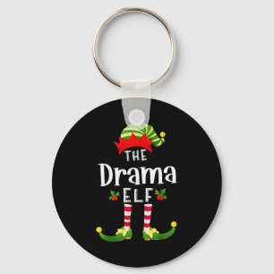 Drama Christmas Elf Matching Pajama X-mas Party  Keychain