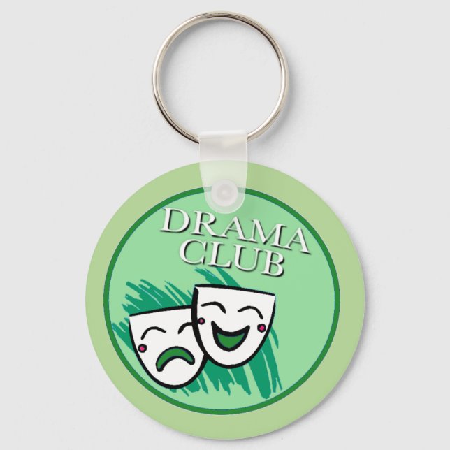 Drama Club Badge in Green Keychain (Front)