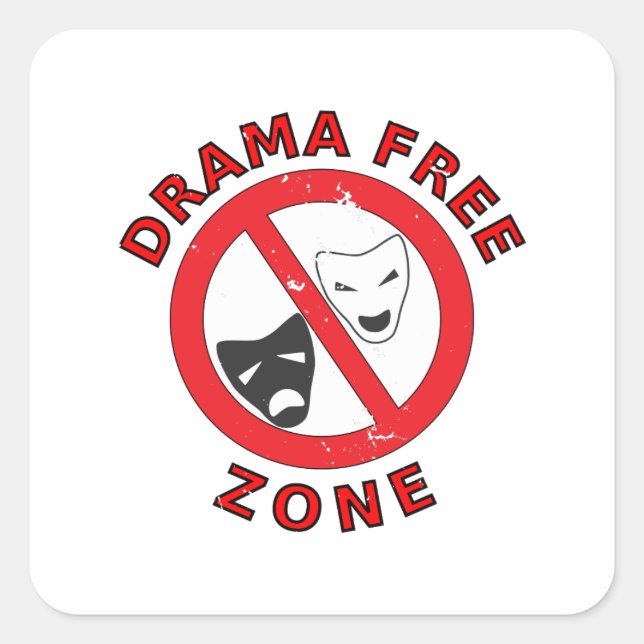Drama Free Zone Square Sticker (Front)