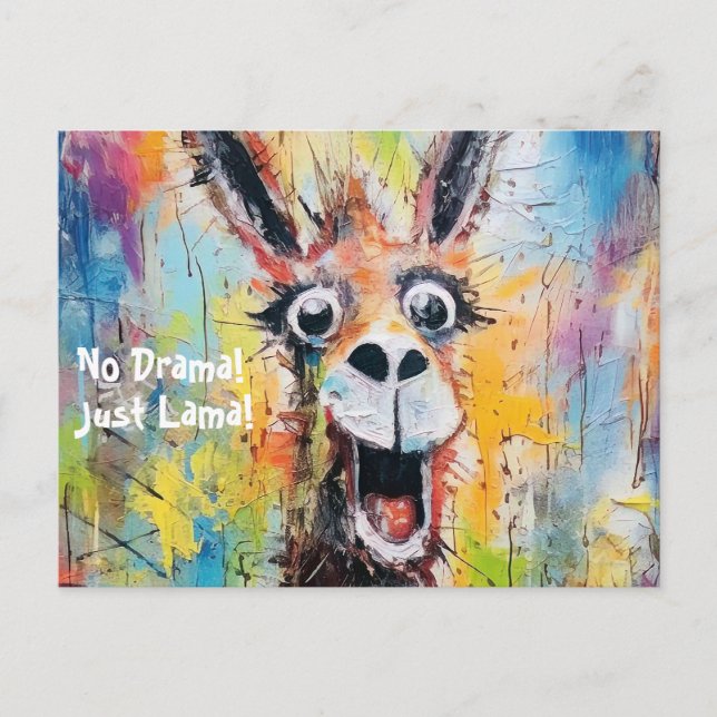 Drama Lama Personalization | Funky Hipster Postcard (Front)