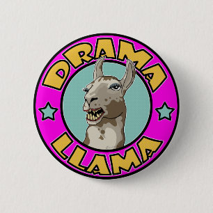 Drama Llama, 2 Inch Round Button