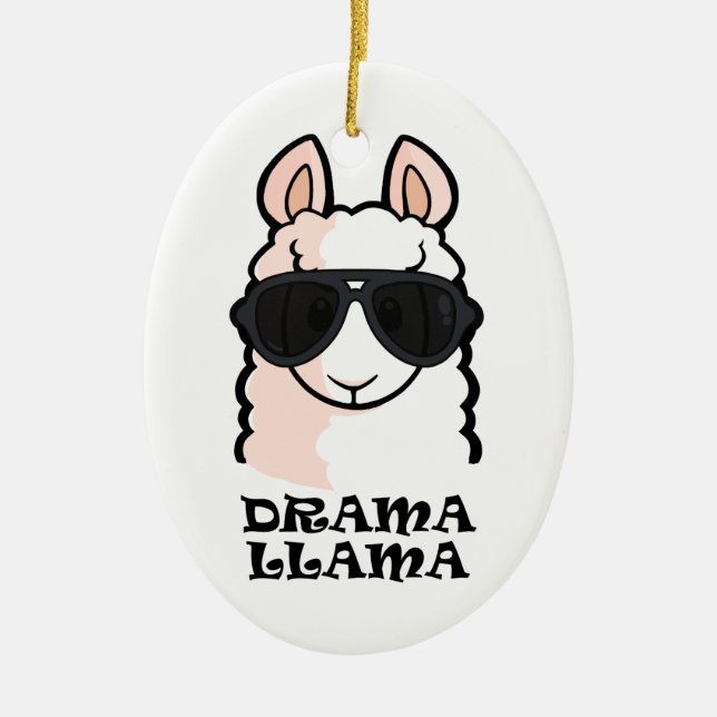 Drama Llama Ceramic Ornament (Front)