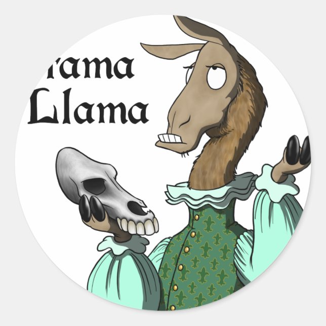 Drama Llama Classic Round Sticker (Front)