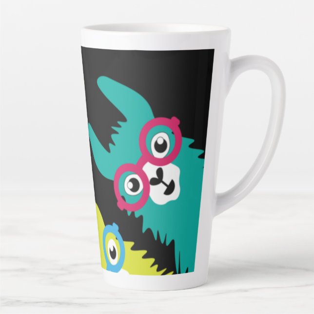 Drama Llama Colorful Camelid  Latte Mug (Right)
