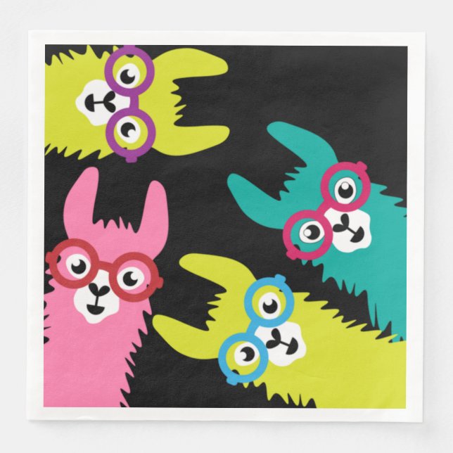 Drama Llama Colorful Camelid  Napkin (Front)