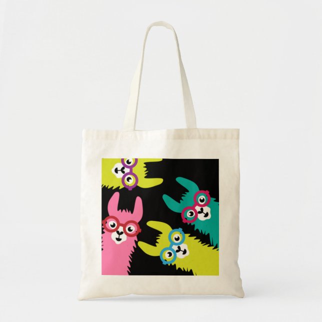 Drama Llama Colorful Camelid  Tote Bag (Front)