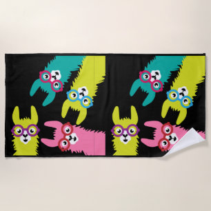 Drama Llama Colourful Camelid Beach Towel
