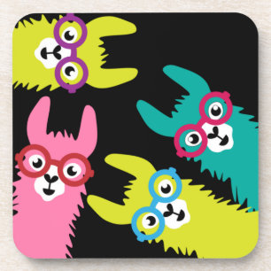 Drama Llama Colourful Camelid  Coaster